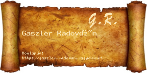 Gaszler Radován névjegykártya